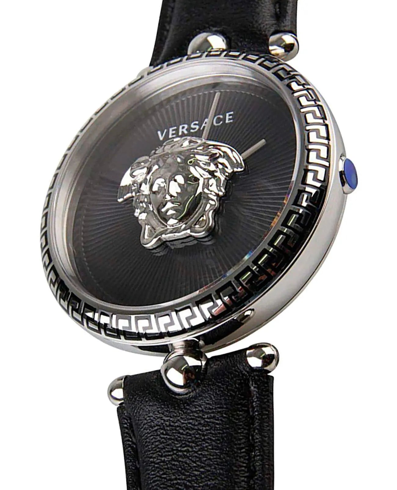  Shop Authentic Versace Palazzo Empire Black Dial Black Leather Strap Watch for Women - VCO060017 - Luxxuri