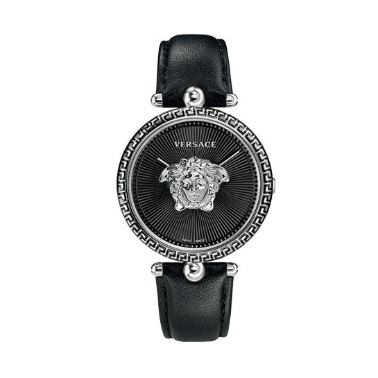  Shop Authentic Versace Palazzo Empire Black Dial Black Leather Strap Watch for Women - VCO060017 - Luxxuri
