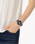 Versace Palazzo Empire Black Dial Black Leather Strap Watch for Women - VCO060017