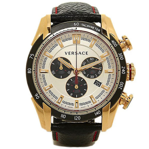  Shop Authentic Versace V-Ray Chronograph White Dial Black Leather Strap Watch for Men - VDB040014 - Luxxuri
