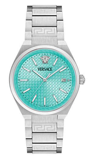  Shop Authentic Versace V-Auria Quartz Turquoise Dial Silver Steel Strap Watch for Women - VE0F00225 - Luxxuri