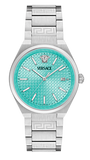  Shop Authentic Versace V-Auria Quartz Turquoise Dial Silver Steel Strap Watch for Women - VE0F00225 - Luxxuri