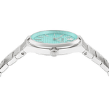  Shop Authentic Versace V-Auria Quartz Turquoise Dial Silver Steel Strap Watch for Women - VE0F00225 - Luxxuri