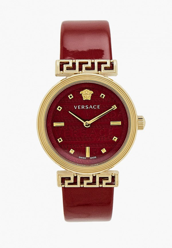 Shop Authentic Versace Greca Meander Red Dial Red Leather Strap Watch for Women - VELW00320 - Luxxuri