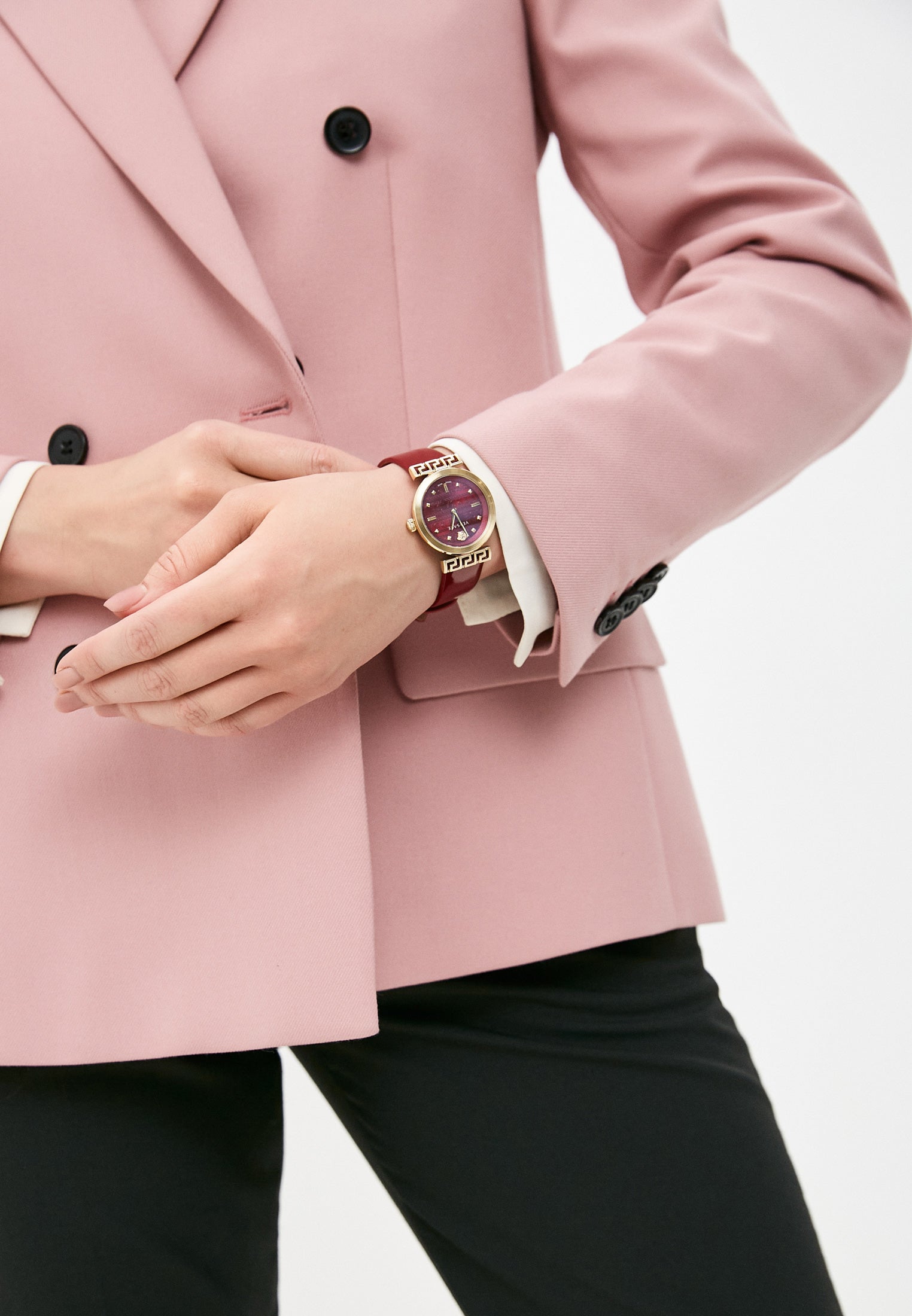  Shop Authentic Versace Greca Meander Red Dial Red Leather Strap Watch for Women - VELW00320 - Luxxuri