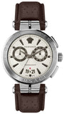  Shop Authentic Versace Aion Chronograph White Dial Brown Leather Strap Watch for Men - VBR010017 - Luxxuri