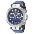  Shop Authentic Versace Aion Chronograph Blue Dial Blue Leather Strap Watch for Men - VE1D01220 - Luxxuri