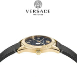  Shop Authentic Versace Greca Time Quartz Black Dial Brown Leather Strap Watch For Men - VE3K00222 - Luxxuri