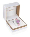  Shop Authentic Versace Palazzo Empire Pink Dial Pink Leather Strap Watch for Women - VCO030017 - Luxxuri