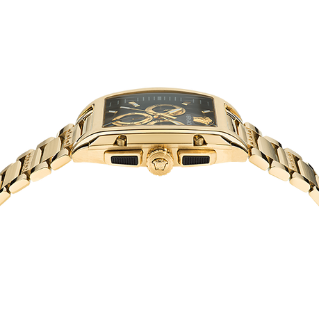  Shop Authentic Versace Dominus Chronograph Black Dial Gold Steel Strap Watch For Men - VE6H00523 - Luxxuri