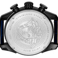 Shop Authentic Versace V-Ray Chronograph Quartz Blue Dial Black Leather Strap Watch For Men - VEDB00418 - Luxxuri