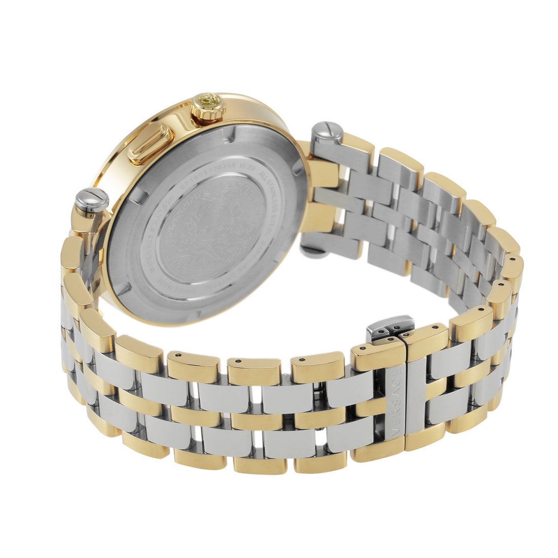  Shop Authentic Versace V-Race Quartz Black Dial Gold Steel Strap Watch For Men - VEBV00519 - Luxxuri