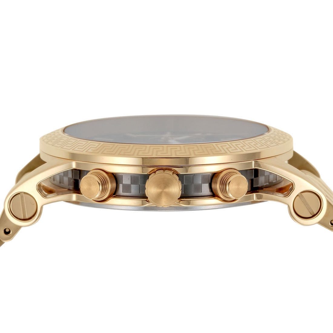 Versace Sport Tech Chronograph Black Dial Gold Steel Strap Watch for Men - VELT00419