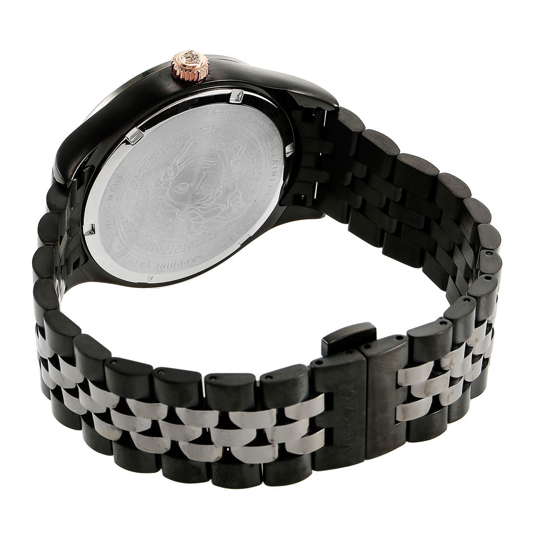  Shop Authentic Versace Hellenyium Analog Black Dial Black Steel Strap Watch For Men - VEVK00320 - Luxxuri