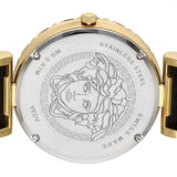  Shop Authentic Versace Palazzo Empire Greca Black Dial Black Leather Strap Watch for Women - VEDV00119 - Luxxuri