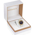  Shop Authentic Versace Greca Logo Moonphase Black Dial Two Tone Steel Strap Watch for Men - VE7G00223 - Luxxuri