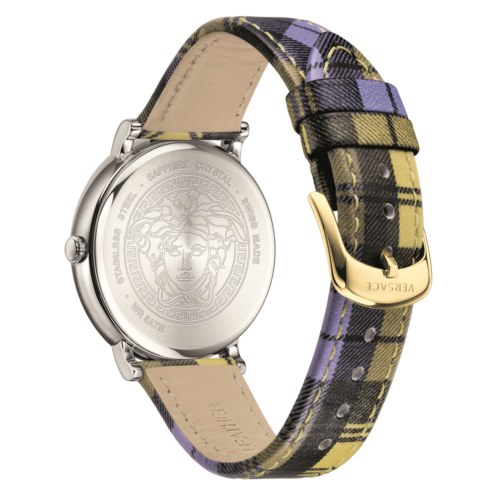  Shop Authentic Versace V-Circle The Clans Edition Silver Dial Multicolor Leather Strap Watch for Women - VE8100118 - Luxxuri