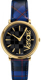  Shop Authentic Versace V-Circle Black Dial Blue Leather Strap Watch for Women - VE8100218 - Luxxuri