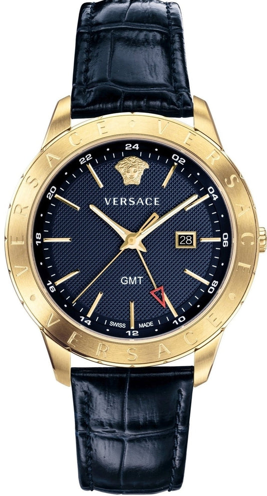  Shop Authentic Versace Univers Navy Blue Dial Navy Blue Leather Strap Watch for Men - VEBK00318 - Luxxuri