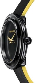  Shop Authentic Versace V-Flare Quartz Black Dial Black Leather Strap Watch for Women - VEBN00518 - Luxxuri
