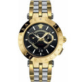  Shop Authentic Versace V-Race Quartz Black Dial Gold Steel Strap Watch For Men - VEBV00519 - Luxxuri