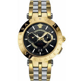  Shop Authentic Versace V-Race Quartz Black Dial Gold Steel Strap Watch For Men - VEBV00519 - Luxxuri