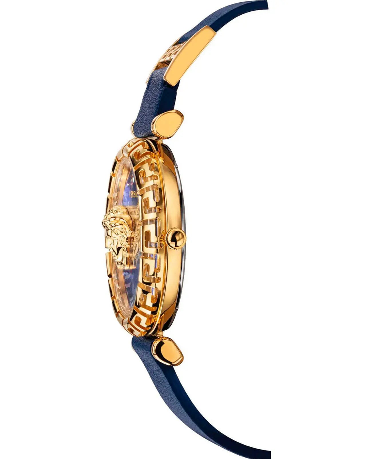  Shop Authentic Versace Palazzo Empire Greca Quartz Blue Dial Blue Leather Strap Watch for Women - VEDV00219 - Luxxuri