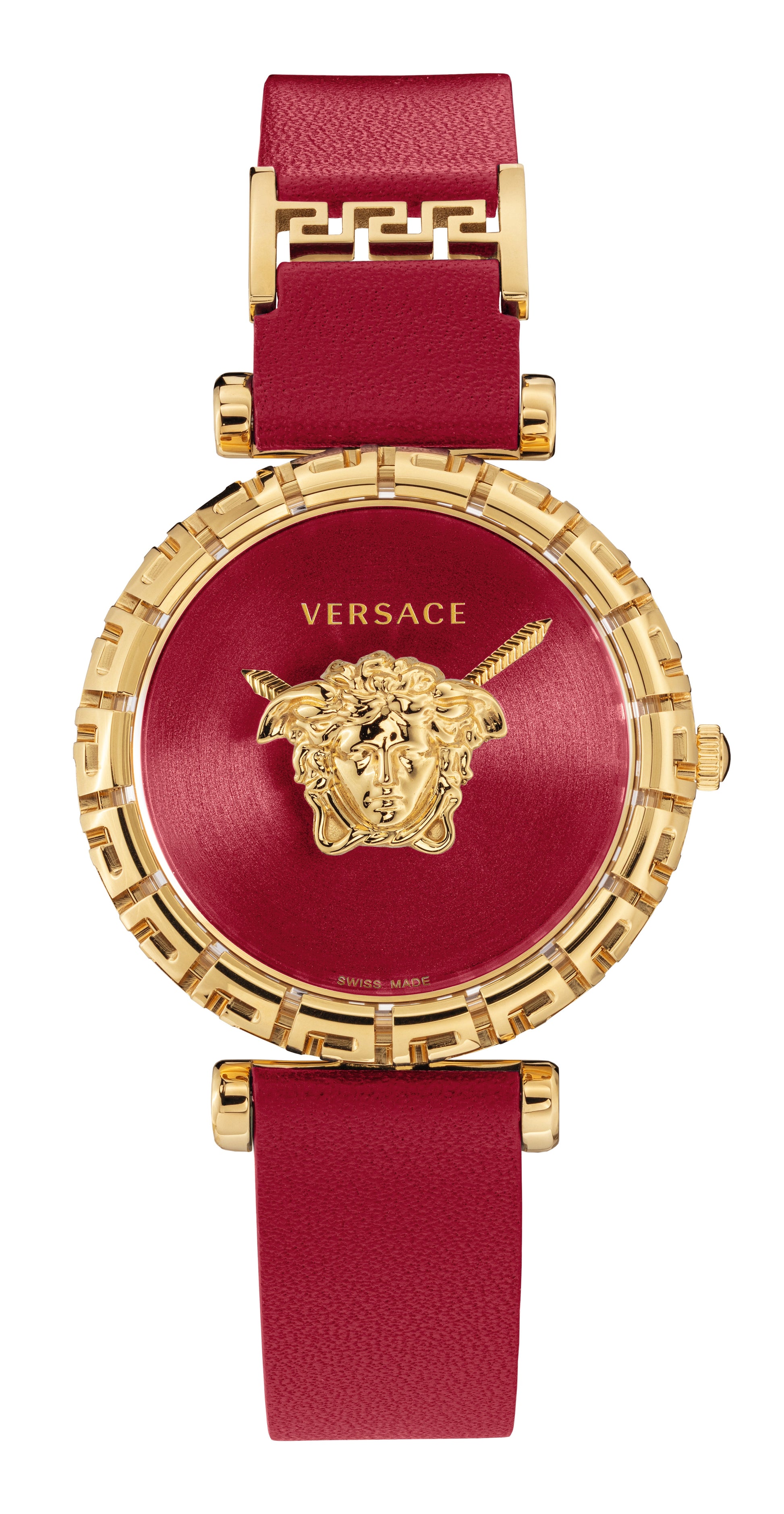  Shop Authentic Versace Palazzo Empire Greca Red Dial Red Leather Strap Watch for Women - VEDV00319 - Luxxuri