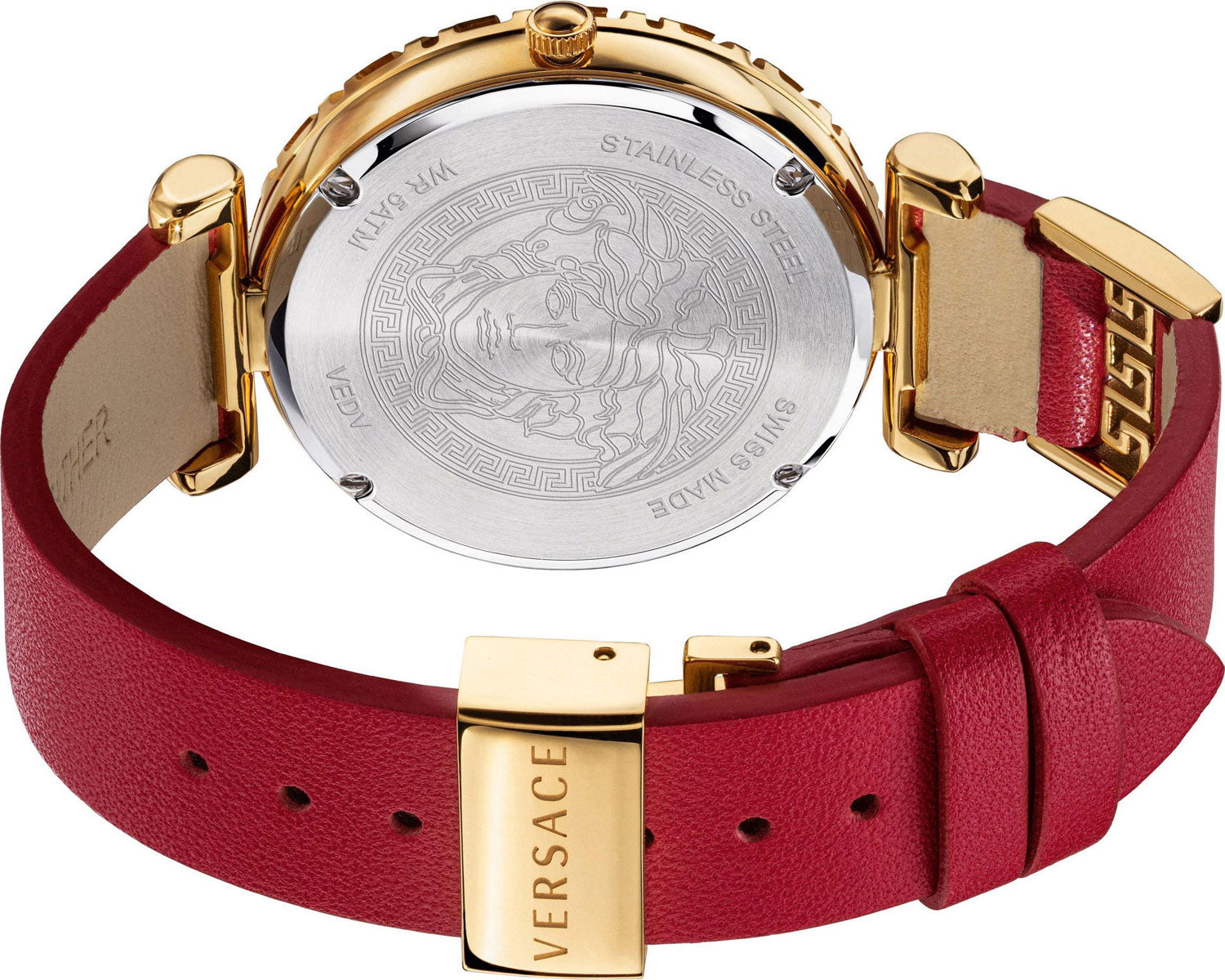 Shop Authentic Versace Palazzo Empire Greca Red Dial Red Leather Strap Watch for Women - VEDV00319 - Luxxuri