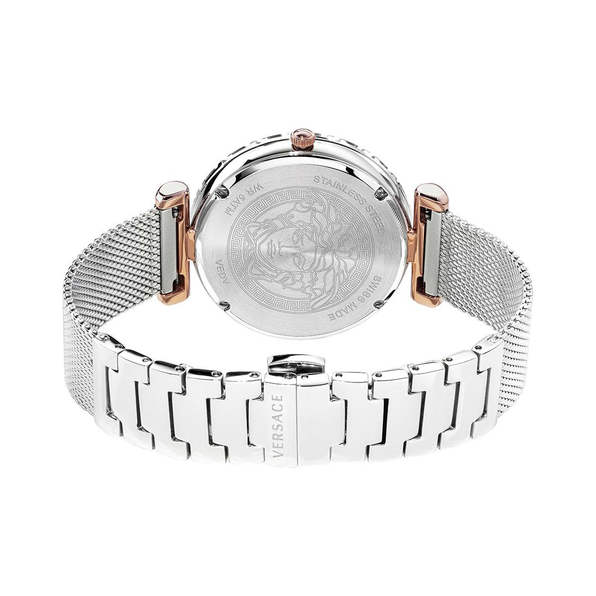  Shop Authentic Versace Palazzo Empire Silver Dial Silver Mesh Bracelet Watch for Women - VEDV00419 - Luxxuri