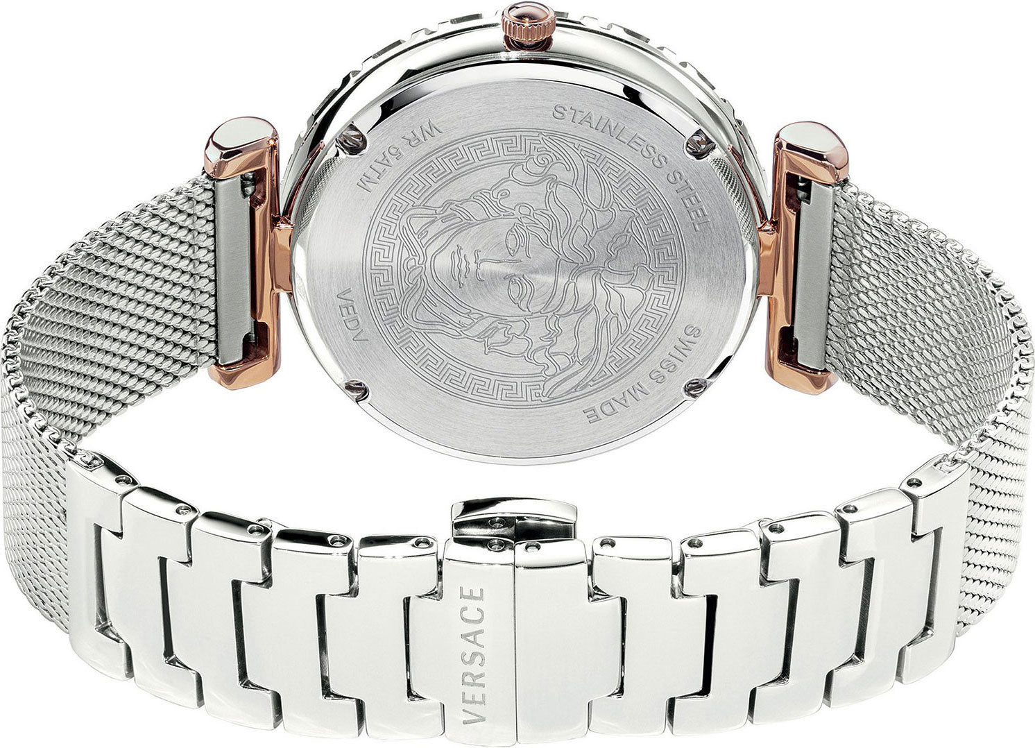  Shop Authentic Versace Palazzo Empire Silver Dial Silver Mesh Bracelet Watch for Women - VEDV00419 - Luxxuri