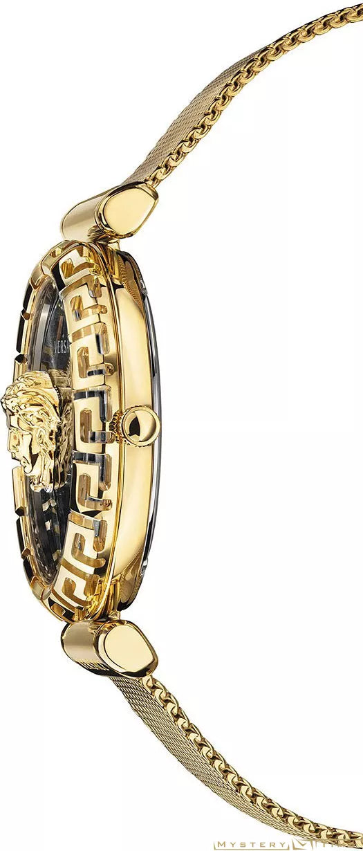  Shop Authentic Versace Palazzo Empire Greca Black Dial Gold Mesh Bracelet Watch for Women - VEDV00519 - Luxxuri
