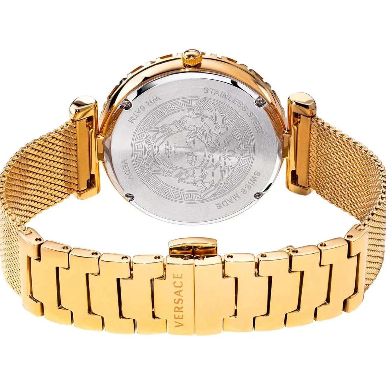  Shop Authentic Versace Palazzo Empire Greca Green Dial Gold Mesh Bracelet Watch for Women - VEDV00819 - Luxxuri