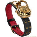 Shop Authentic Versace Medusa Lock Icon Gold Dial Red Leather Strap Watch for Women - VEDW00119 - Luxxuri