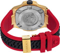 Versace Chain Reaction Quartz Black Dial Red & Black Rubber Strap Watch for Men - VEDY00319