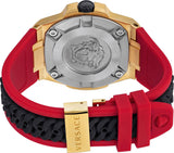  Shop Authentic Versace Chain Reaction Quartz Black Dial Red & Black Rubber Strap Watch for Men - VEDY00319 - Luxxuri