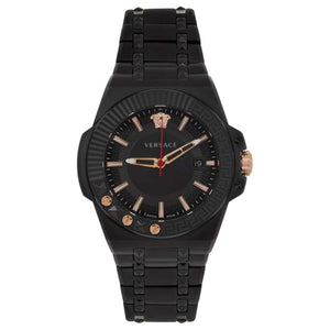  Shop Authentic Versace Chain Reaction Quartz Black Dial Black Steel Strap Watch for Men - VEDY00719 - Luxxuri