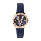  Shop Authentic Versace Virtus Quartz Blue Dial Blue Leather Strap Watch for Women - VEHC00419 - Luxxuri