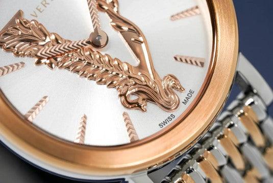  Shop Authentic Versace Virtus Quartz White Dial Two Tone Steel Strap Watch for Women - VEHC00519 - Luxxuri