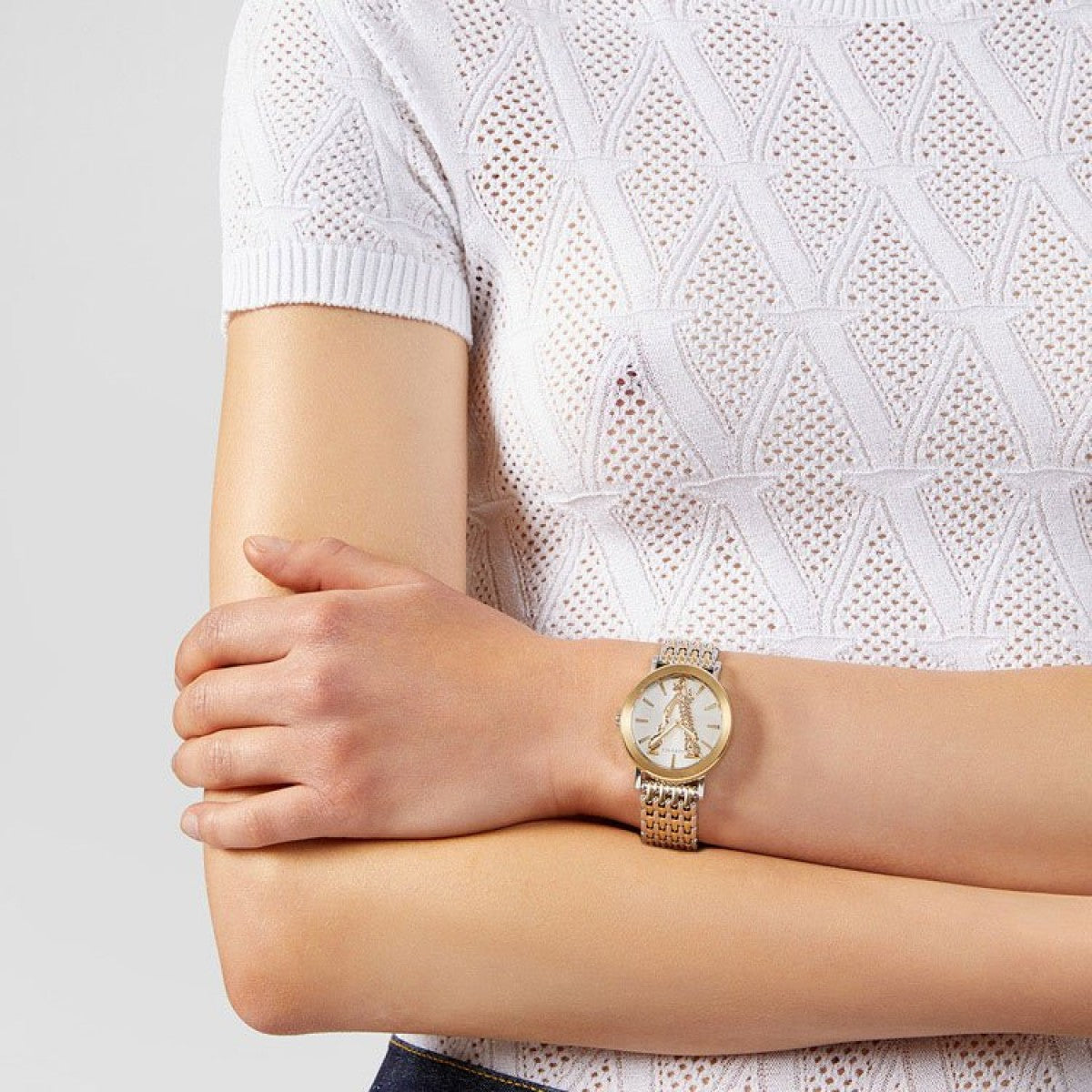  Shop Authentic Versace Virtus Quartz White Dial Two Tone Steel Strap Watch for Women - VEHC00719 - Luxxuri