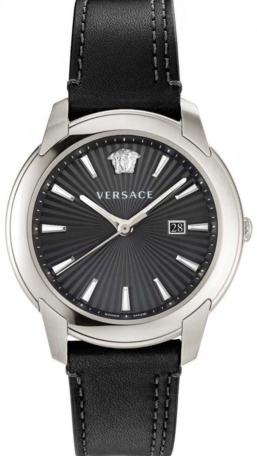  Shop Authentic Versace V Urban Black Dial Black Leather Strap Watch for Men - VELQ00119 - Luxxuri