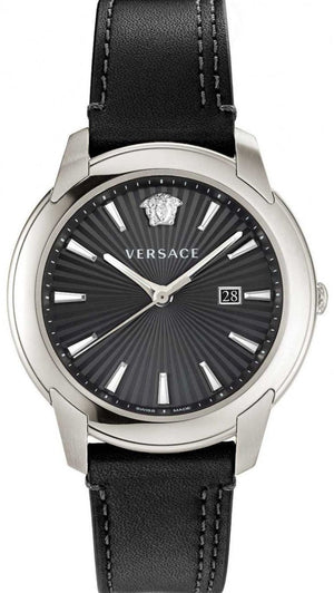  Shop Authentic Versace V Urban Black Dial Black Leather Strap Watch for Men - VELQ00119 - Luxxuri