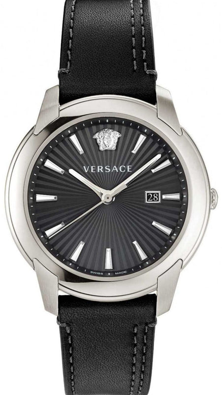 Shop Authentic Versace V Urban Black Dial Black Leather Strap Watch for Men - VELQ00119 - Luxxuri