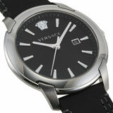  Shop Authentic Versace V Urban Black Dial Black Leather Strap Watch for Men - VELQ00119 - Luxxuri