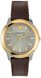  Shop Authentic Versace V-Urban Quartz Grey Dial Brown Leather Strap Watch for Men - VELQ00219 - Luxxuri