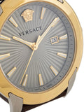  Shop Authentic Versace V-Urban Quartz Grey Dial Brown Leather Strap Watch for Men - VELQ00219 - Luxxuri