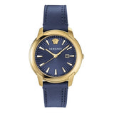  Shop Authentic Versace V-Urban Quartz Blue Dial Blue Leather Strap Watch for Men - VELQ00319 - Luxxuri