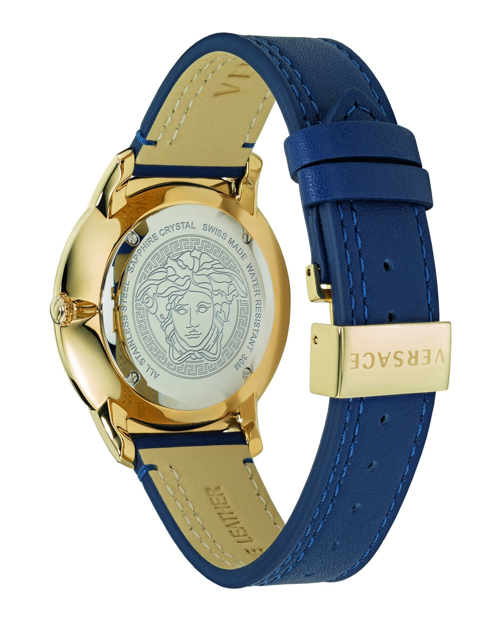  Shop Authentic Versace V-Urban Quartz Blue Dial Blue Leather Strap Watch for Men - VELQ00319 - Luxxuri