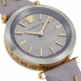  Shop Authentic Versace V-Twist Quartz Purple Dial Purple Leather Strap Watch for Women - VELS00219 - Luxxuri