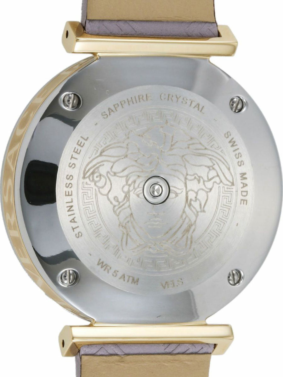  Shop Authentic Versace V-Twist Quartz Purple Dial Purple Leather Strap Watch for Women - VELS00219 - Luxxuri